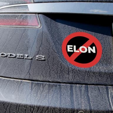 2 pcs Elon Sticker, No Elon Sticker, Elon Sticker, Musk Tesla Bumper Sticker, 4 Inch Waterproof Vinyl Decal for Car, Truck, Laptop, Window, Tesla Bumper Sticker - Image 8