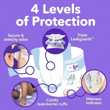 Luvs Diapers - Size 5, 172 Count, Bluey Platinum Protection Baby Diaper - Image 2