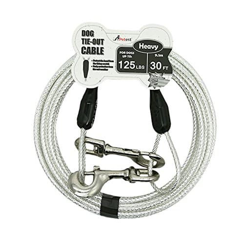 Petest 30ft Reflective Tie-Out Cable for Heavy Dogs Up to 125 Pounds - Image 1