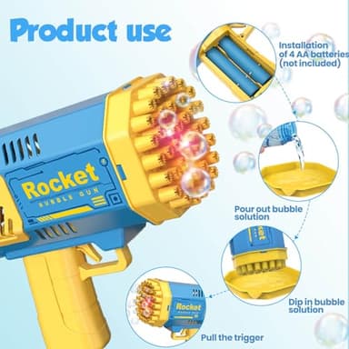 JONEG Toys for 3-8 Year Old Boys Girls: Bubble Machine for Kids with Bubble Solution, Gifts for 3 4 5 6 7 8 Years Old Boy Birthday Toy for Kid Toddlers Ages 4-6 Outdoor Wedding Bubbles Blower Maker - Image 7