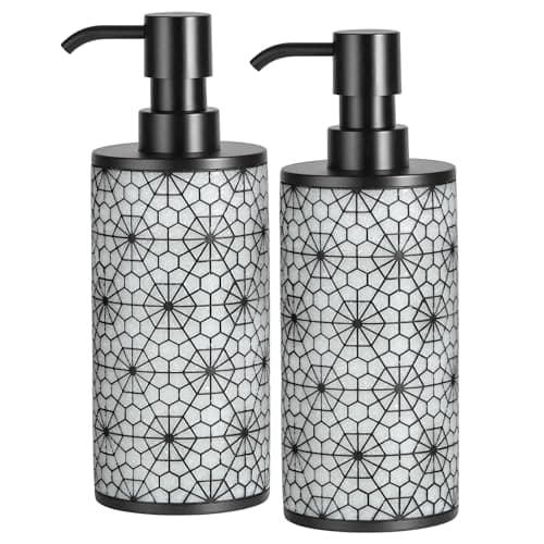 Shinowa Resin Bathroom & Kitchen Soap Dispenser Set, 2 Pack Refillable 17oz Hand & Dish Soap Dispenser - Image 1