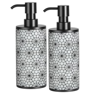 Shinowa Resin Bathroom & Kitchen Soap Dispenser Set, 2 Pack Refillable 17oz Hand & Dish Soap Dispenser - Image 1