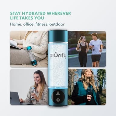 Hydrogen Water Bottle Generator - Up to 4100+ PPB - SPE/PEM Technology - Certified H2 Generator - Portable Athletic Performance & Hydration System - 6-Hour Hydrogen Retention, 10 oz (Turquoise) - Image 9
