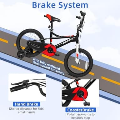 WEIZE Kids Bike, 14 Inch Children Bicycle for Boys Girls Ages 3-5 Years Old, Rider Height 35-42 Inch, Coaster Brake, Black - Image 5