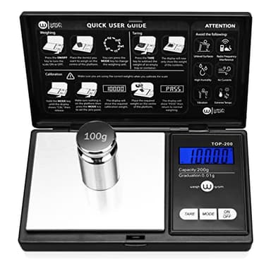 Weigh Gram 200g Digital Pocket Gram Scale 0.01g Accuracy, 200g x 0.01g Mini Digital Grams Scale, Small Food Scale, Jewelry Scale, Ounces Grains Scale With100g Calibration Weight - Image 1