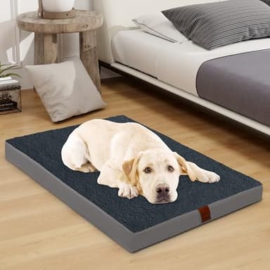Easy-Going Dog Bed for Small Dogs, Egg Crate Foam Dog Bed with Removable Washable Cover and Non-Slip Bottom, Waterproof and Machine Washable Pet Bed Cover (20x15x3 in, Dark Blue) - Image 2