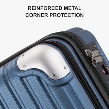LEVEL8 Grace Carry on Luggage Airline Approved, 20 Inch Expandable Hard Sided Luggages with Spinner Wheels, Harshell Small Rolling Suitcase for Women Men with Tsa Lock, Blue - Image 4