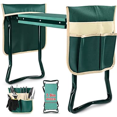 KVR Upgraded Garden Kneeler and Seat with Thicken & Widen Soft Kneeling Pad,Heavy Duty Foldable Gardener Stool with 2 Tool Pouches,Gardening Gifts for Women Mom Men Seniors¡­… - Image 1