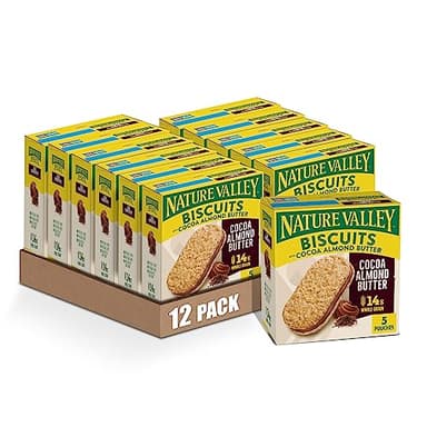 Nature Valley Biscuit Sandwiches, Cocoa Almond Butter, 5 ct, 6.75 OZ (Pack of 12) - Image 1