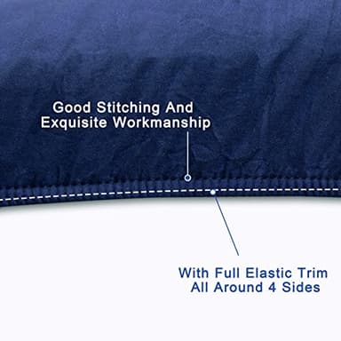 FLXXIE 4 Pieces Toddler Bedding Set, Soft and Breathable Microfiber Crib Sheet Set, Includes Quilted Comforter, Flat Top Sheet, Fitted Sheet, Envelope Pillow Case for Boys and Girls, Navy Blue - Image 3