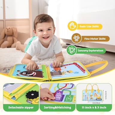 VisionX Toddler Felt Busy Book Portable Interactive Educational Toy for Endless Fun and Learning - Image 5