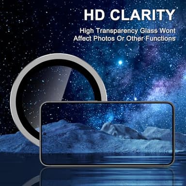 Avocase for Samsung Galaxy S25 Plus Camera Lens Protector, Individual Metal Ring Tempered Glass Lens Cover, [Strong Adsorption] Scratch Resistant Ultra-Thin HD Clear Lens Cover, 1 Set-Gray - Image 4