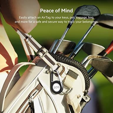 Belkin Apple AirTag Secure Holder with Carabiner - Durable Scratch Resistant Case With Open Face & Raised Edges - Protective AirTag Keychain Accessory For Keys, Pets, Luggage & More - Black - Image 4