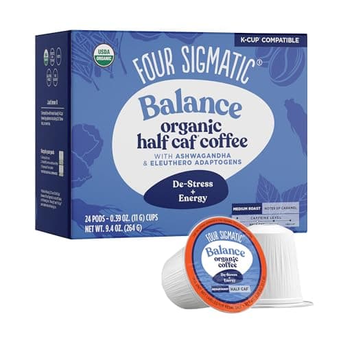 Four Sigmatic Adaptogen Coffee K-Cups | Organic Medium Roast Ground Coffee with Ashwagandha, Eleuthero, Chaga & Tulsi | Immune Support & Stress Relief | Keto | 24 Count - Image 1