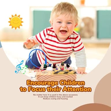 Sumsoltic Busy Board,Montessori Toys for 1-3 Year Old Boys & Girls,Travel Educational Learning Activities for Toddlers,Sensory Toy for Kids with Autism (Busy Board v5) - Image 6