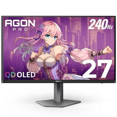 AOC Agon PRO AG276QZD2 27" OLED Tournament Gaming Monitor 2560x1440, 240Hz 0.03ms, G-SYNC, PS5 Switch Compatible, Glossy, Black (Renewed) - Image 1