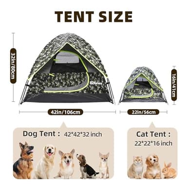 GDanes Camouflage Dog Tent House - Portable Indoor/Outdoor Dog Bed with Soft Pad for Large Dogs, 42 x 42 x 32 Inches - Image 8