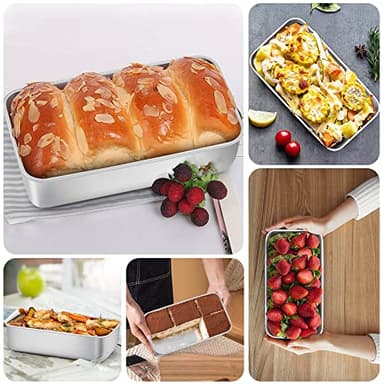 LIANYU 8 Pack 9x5 Inch Loaf Pans for Bread Baking, Stainless Steel Baking Bread Pans, Small Loaf Tins for Homemade Brownies and Pound Cakes, Dishwasher Safe - Image 7