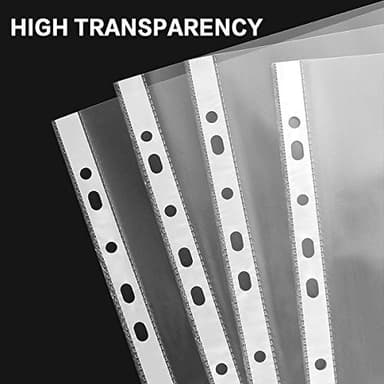 Sheet Protectors, HERKKA 1000 Pack Heavy Duty Clear Plastic Page Protectors Sheet Reinforced 11-Hole Fit for 3 Ring Binder Fits Standard 8.5 x 11 Paper, 9.25 x 11.25 Top Loaded, Acid Free - Image 3