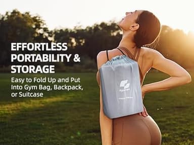 GymCope Foldable Yoga Mat for Travel, 68"x24" Folding Travel Gym Mat for Women Yoga Studio, Packable and Portable Pilates Mat with Storage Bag Easy to Carry, Lightweight Travel Workout Mat, 2mm/4mm - Image 2