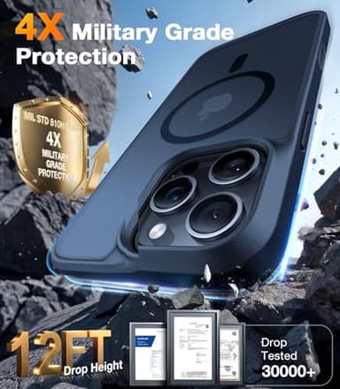 TORRAS Magnetic Shockproof for iPhone 16 Pro Max Case, [Fit for MagSafe] [Military-Grade Drop Tested] Translucent Slim Protective for iPhone 16 Pro Max Case Anti-Fingerprint Anti-Scratch, Black - Image 4