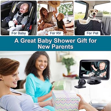 DoHonest Baby Car Camera 7-Inch: USB Plug and Play Easy Setup 360 Degree Rotating Backseat Camera Two Kids HD 1080P Rear Facing Car Seat Cameras Clear Night Vision -V9 - Image 7