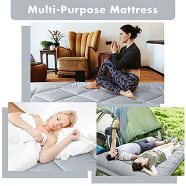 Heimorn Japanese Futon Mattress, Thick Foldable & Portable Sleeping Mattress with Dust-Proof Cover, Gray Full - Image 6