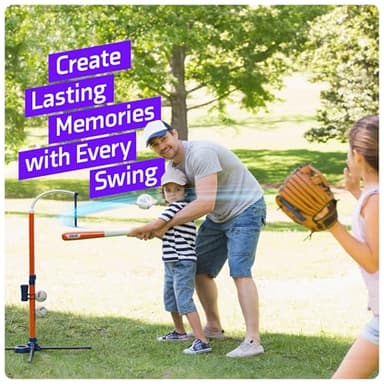 Tee Ball Set for Kids - 4 Year Old Boy Birthday Gift - Baseball Batting Tee for Kids - T Ball Set for Toddlers 3-5, 4-6 - Tball Toys for Ages 3 4 5 6 Year Old Boy - Toddler Outdoor Toys, Baseball Tee - Image 5