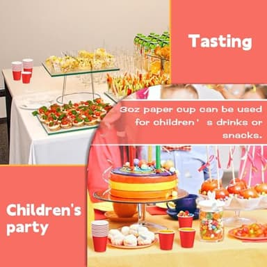 Huaiid 50 Pack 3 oz Paper Cups Red, Small Bathroom Cups Disposable Mouthwash Cups, Espresso Paper Cups for Party Travel Picnic BBQ - Image 7
