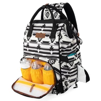 Montana West Wrangler Callie Diaper Bag Backpack with Stroller Straps Multifunction Baby Travel Bag WG2204-9110BK - Image 3