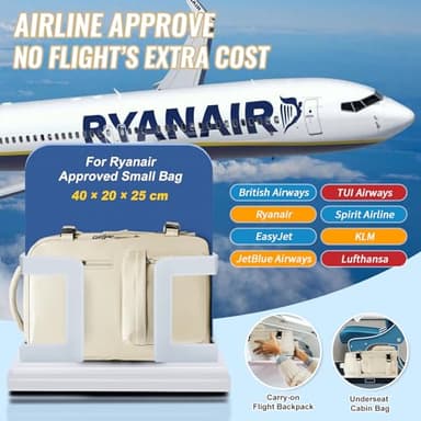 Travel Backpack Women,Carry On Backpack Flight Approved 18x14x8 inches Bag Spirit Airlines Personal ltem,College Sports Hiking Rucksack Waterproof Casual Daypack Laptop Blackpack Men,Beige - Image 2