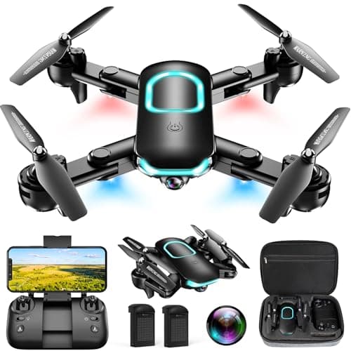 Drone with Camera, Foldable Drone for Beginners with 1080P Camera, Upgrade Altitude Hold, Circle/Rotating/Waypoint Fly, 3D Flip, One Key Start, 3 Speed Mode, 2 Batteries - Image 1