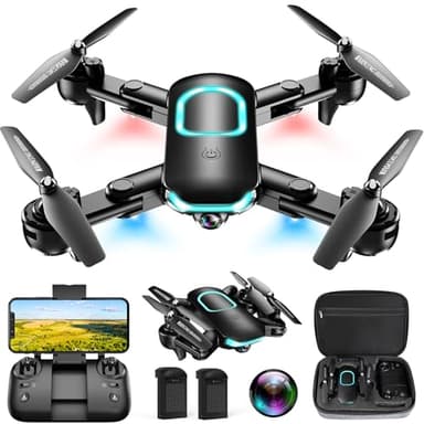 Drone with Camera, Foldable Drone for Beginners with 1080P Camera, Upgrade Altitude Hold, Circle/Rotating/Waypoint Fly, 3D Flip, One Key Start, 3 Speed Mode, 2 Batteries - Image 1