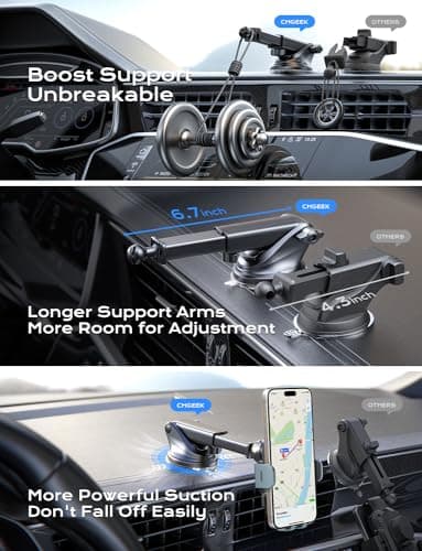 CHGeek Wireless Car Charger, 15W Fast Charging Auto Clamping Car Charger Phone Mount Phone Holder fit for iPhone 15 14 13 12 11 Pro Max Xs, Samsung Galaxy S25 Ultra S24 S23 S22, S21, S20, Green - Image 5