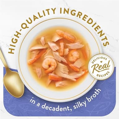 Purina Fancy Feast Limited Ingredient Wet Cat Food Complement, Broths With Tuna, Shrimp & Whitefish - (Pack of 16) 1.4 oz. Pouches - Image 2