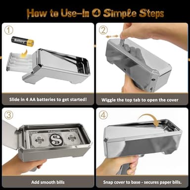 Money Gun Shooter – RUVINCE Money Gun for Movies That Look Real, Prop Gun Make it Rain, Handheld Cash Gun for Game Movies Party - Image 7