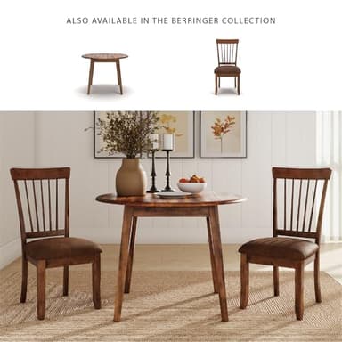 Signature Design by Ashley D199-01 Berringer 18" Rustic Dining Chair with Cushions, 2 Count, Light Brown - Image 6