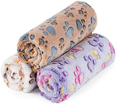 Dono 1 Pack 3 Dog Blankets, Soft Fluffy Fleece Pet Blanket Warm Sleep Mat Paw Print Design Puppy Kitten Throw Blankets Doggy Blanket for Dogs - Image 5