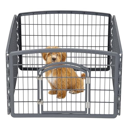 IRIS USA Puppy Playpen Dog Playpen Fence Enclosure with Dog Gate Door - Indoor Pet Playpen - 4 or 8 Panel - Image 1