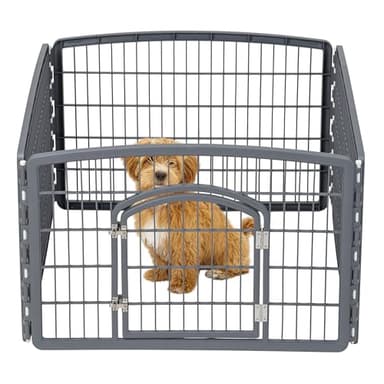 IRIS USA Puppy Playpen Dog Playpen Fence Enclosure with Dog Gate Door - Indoor Pet Playpen - 4 or 8 Panel - Image 1