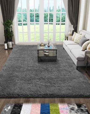 Ophanie 5x7 Area Rugs for Living Room Grey, Fluffy Shag Large Fuzzy Plush Soft Rug, Gray Shaggy Floor Big Carpets for Bedroom Nursery, Kids Home Decor Aesthetic - Image 7
