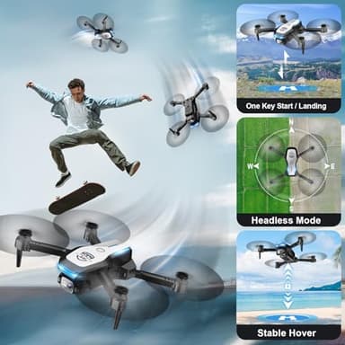 Drone with Camera 1080P FPV Foldable Drone for Beginners, Mini Drone with Altitude Hold, One Key Take Off/Land, Trajectory Flight, 3D Flip, 3 Speeds, Gravity Control,Toys for Boys Girls X61 - Image 5