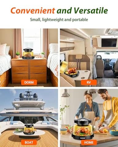 Nuwave Oven Pro Plus Air Fryer, Infra-Red Countertop, 2025 Advanced Convection, No Defrosting or Preheating, Cook Fresh or Frozen, Durable Power Dome, 100 Presets & 50 Memory, PFAS Free, Black - Image 8