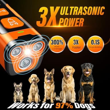YUYQA Dog Bark Deterrent Device, 3X Ultrasonic Anti Barking, 6 Training Modes 23 FT Range Barks No More Indoors Outdoors Behavior Correct Safe & Humane Rechargeable Compact Bark Control for Dogs - Image 2