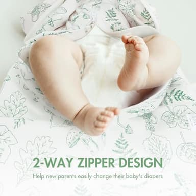 ANYEDDE 2-Pack Baby Transitional Swaddle Sleep Sack - Arms Up Swaddle 3-6 Months for Infants with Cuff Removable Design & 2-Way Zipper, Green Leaves Newborn Sack - Image 5