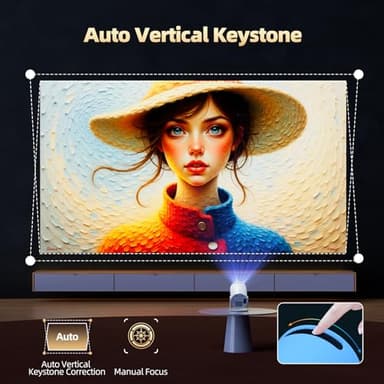 2025 Mini Projector with WiFi and Bluetooth, Portable Projector Full HD 4K Support with Automatic Vertical Keystone Correction 270° Rotation Projector and Android 11.0 Smart Projector - Image 5