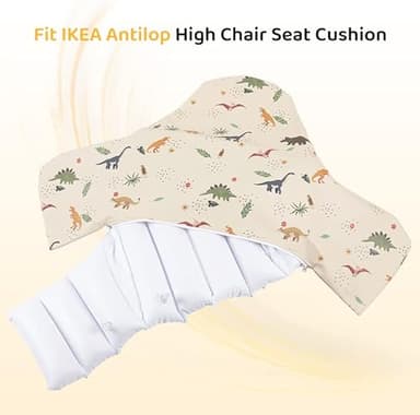 HALAA VAUVA High Chair Cushion with Cover Pad for IKEA Antilop Babies Toddlers Inflatable & Reversible Supporting Built-in Inflatable Cushion Wooden High Chair Accessories Insert Included - Image 3