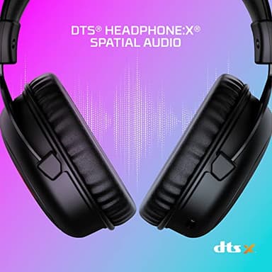 HyperX Cloud II Core Wireless - Gaming Headset for PC, DTS Headphone:X Spatial Audio, Memory Foam Ear Pads, Black - Image 3