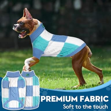 To A Turn Pet Sweaters,Turtleneck Pullover Dog Sweater,Pet Sweaters for Dogs,Pet Clothes,Pet Clothing,Suitable for All Types of Dogs and Most Seasons (Blue Group,L) - Image 3