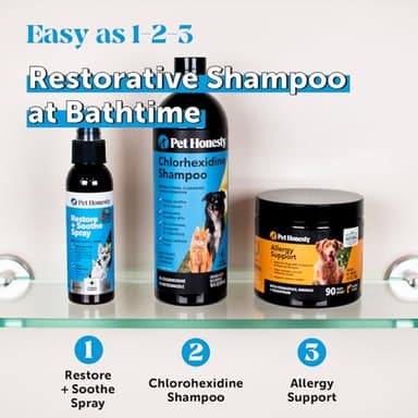 Chlorhexidine Cat & Dog Seasonal Itch Relief Shampoo, for Allergies, Itching, Skin and Coat Supplement, Helps Shedding, Hot Spots, Deodorizing Dog Shampoo & Grooming Supplies,16oz - Image 4